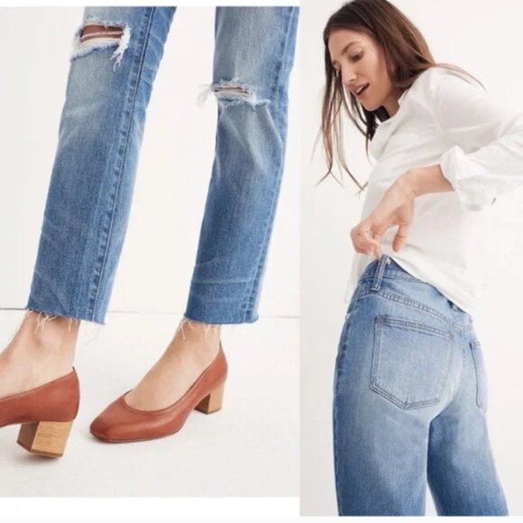 Madewell the high rise slim crop boyjean knee rip edition - Picture 3 of 10